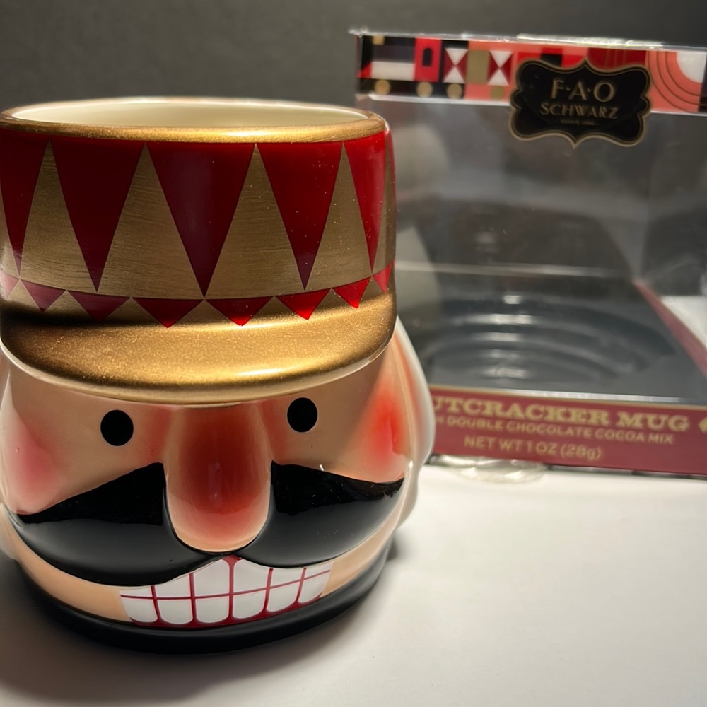 RARE FAO Schwarz Nutcracker Soldier Coffee Mug